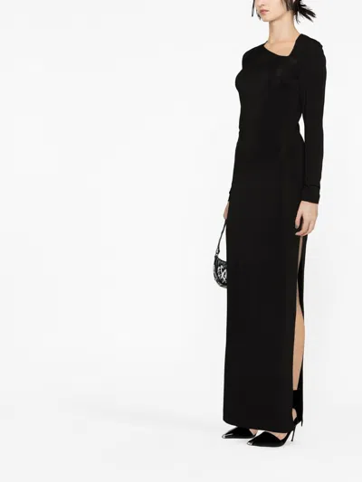 Givenchy One Shoulder Long Sleeve Dress With Slit
