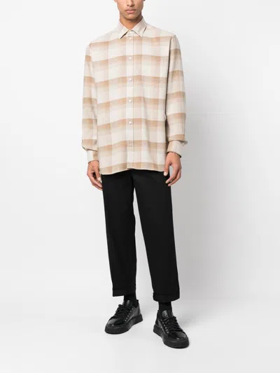 Golden Goose Check Pattern Shirt With Button-down Collar