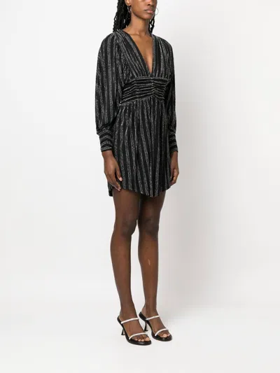 Iro Short Dress With Metallic Ribbed Stripes