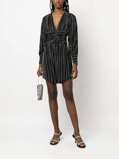 Iro Short Dress With Metallic Ribbed Stripes