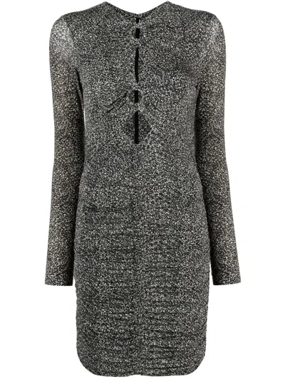 Isabel Marant Jana Cutout Ruched Printed Stretch-jersey Mini Dress