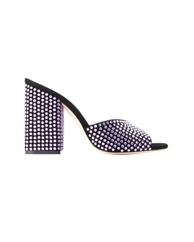 Paris Texas Holly Anja Embellished Suede Mules In Purple