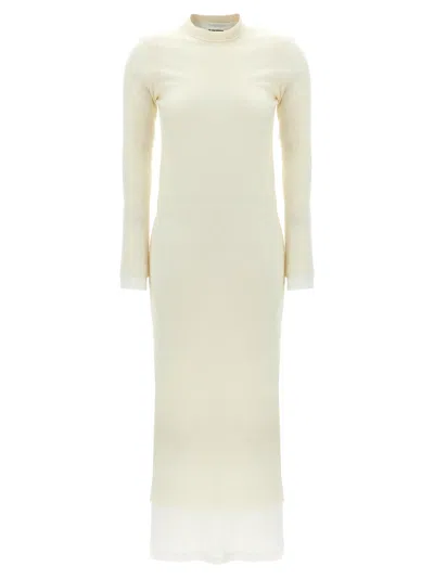 Jil Sander Crew Neck Layered Hem Long Sleeves