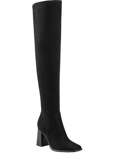 Marc Fisher Denki 2 Womens Tall Faux Leather Knee-high Boots In Black