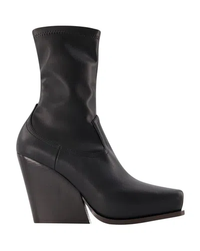 Stella Mccartney Women Black Alter Mat Cowboy Ankle Boots In Black