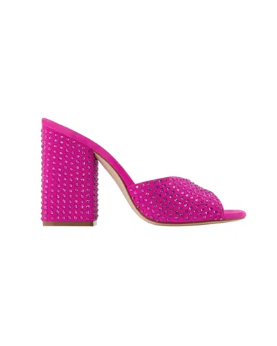 Paris Texas Holly Anja Embellished Suede Mules In Pink