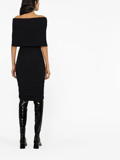 Khaite Aerica Ruched Midi Dress In Black