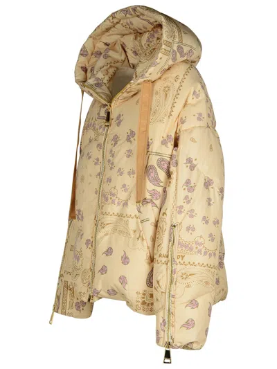 Khrisjoy 'crop Bandana' Pink Polyester Blend Down Jacket