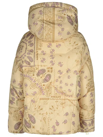 Khrisjoy 'crop Bandana' Pink Polyester Blend Down Jacket