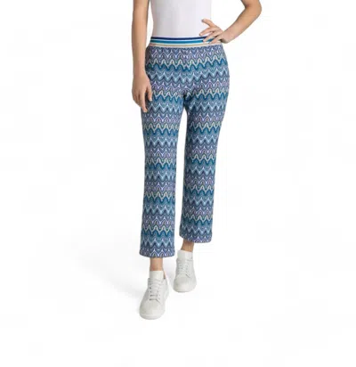 Mac Flare Kick Pant In Monaco Blue Jacquard In Multi
