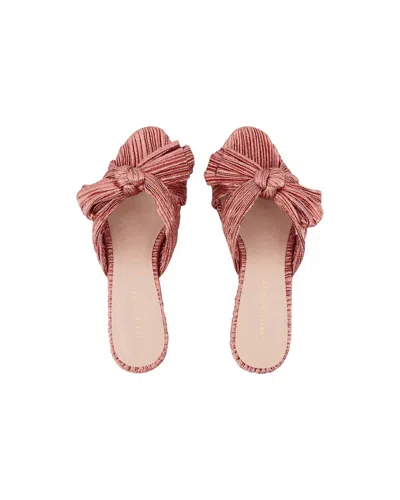 Loeffler Randall 50mm Metallic-effect Plissé Sandals In Pink