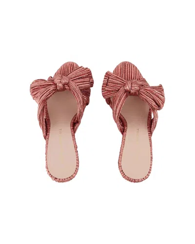 Loeffler Randall 50mm Metallic-effect Plissé Sandals In Pink