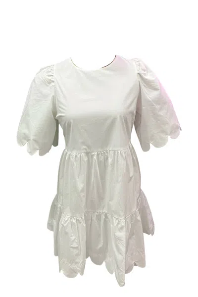 2.7 August Apparel Keeping Up Mini Dress In White In White