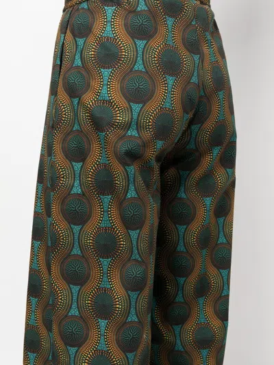 Ozwald Boateng Elastic Waist Printed Cotton Trousers