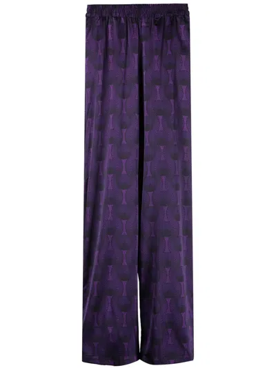 Ozwald Boateng Elastic Waist Printed Silk Trousers