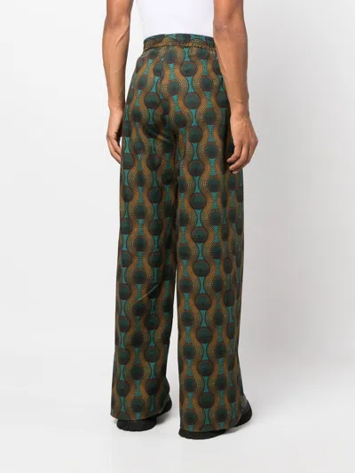 Ozwald Boateng Elastic Waist Printed Cotton Trousers