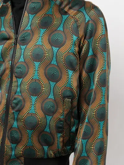Ozwald Boateng Geometric-print Silk Bomber Jacket