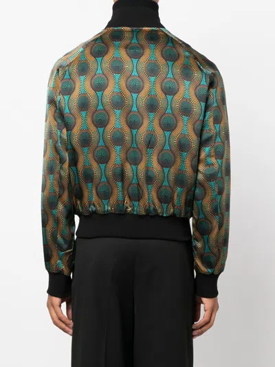 Ozwald Boateng Geometric-print Silk Bomber Jacket