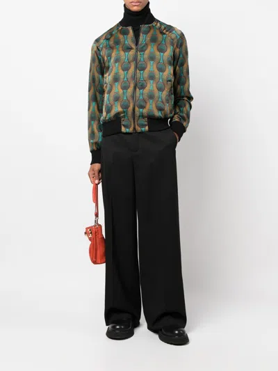 Ozwald Boateng Geometric-print Silk Bomber Jacket