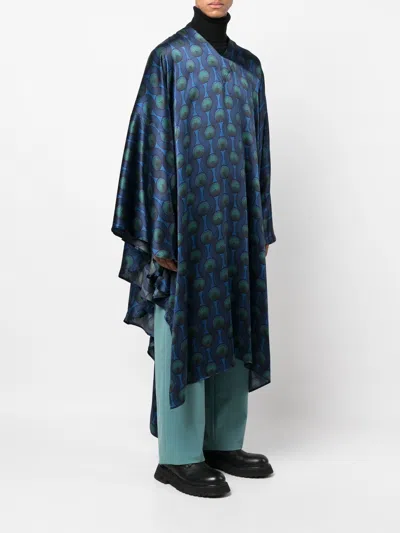 Ozwald Boateng Geometric-print Silk Cape Shirt