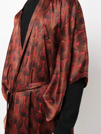 Ozwald Boateng Geometric-print Tie-waist Jacket