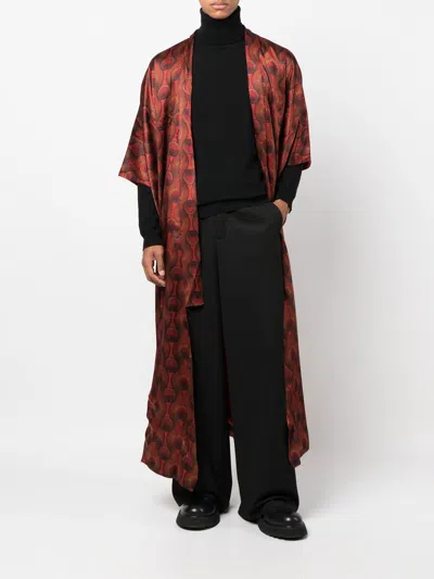 Ozwald Boateng Geometric-print Tie-waist Jacket