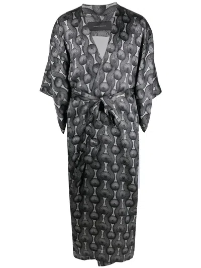 Ozwald Boateng Geometric-print Tie-waist Jacket