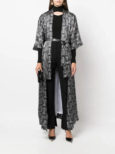 Ozwald Boateng Geometric-print Tie-waist Jacket