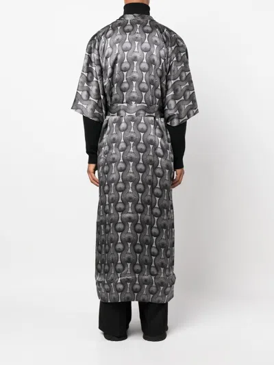 Ozwald Boateng Geometric-print Tie-waist Jacket