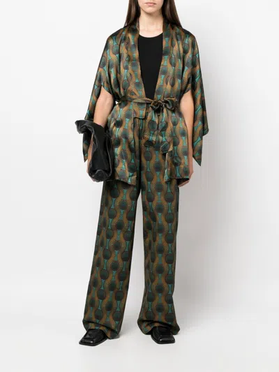 Ozwald Boateng Short Geometric-print Tie-waist Jacket