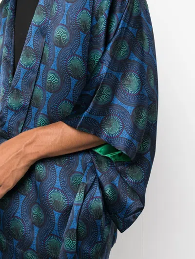 Ozwald Boateng Short Geometric-print Tie-waist Jacket