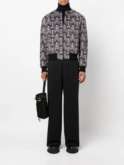 Ozwald Boateng Printed Velvet Bomber Jacket