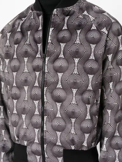 Ozwald Boateng Printed Velvet Bomber Jacket