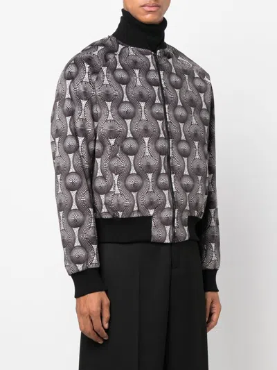 Ozwald Boateng Printed Velvet Bomber Jacket