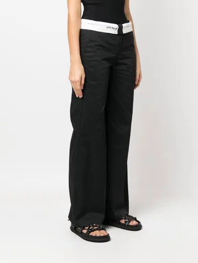 Palm Angels Black Black Flare-leg Trousers