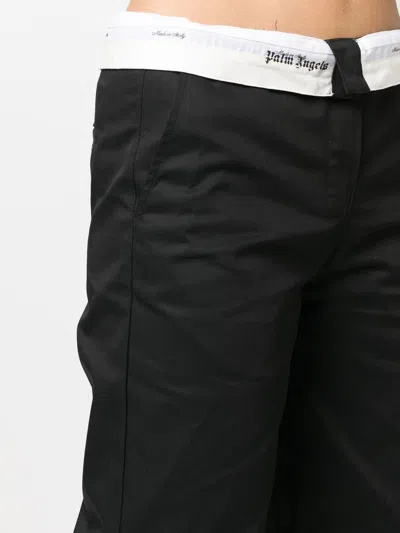 Palm Angels Black Black Flare-leg Trousers