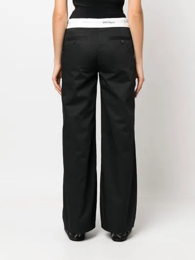 Palm Angels Black Black Flare-leg Trousers