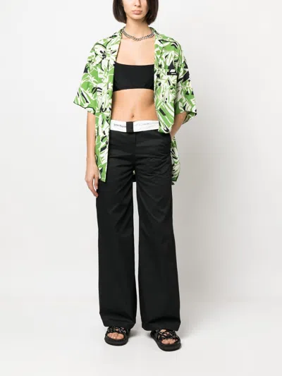 Palm Angels Black Black Flare-leg Trousers