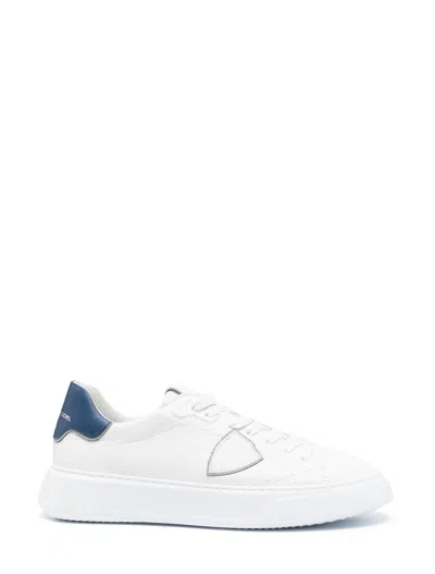 Philippe Model Temple Low White Blue Sneaker In White