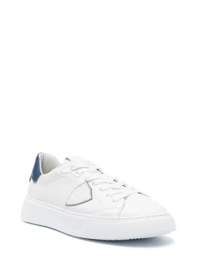 Philippe Model Temple Low White Blue Sneaker In White