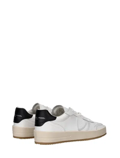 Philippe Model Elevated White Sneakers With Subtle Perforations