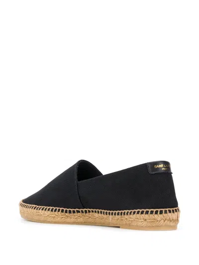 Saint Laurent Canvas Slip-on Espadrilles With Embroidered Logo Detail