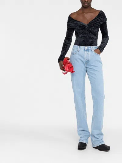 Attico Straight-leg Boyfriend Jeans In Blue