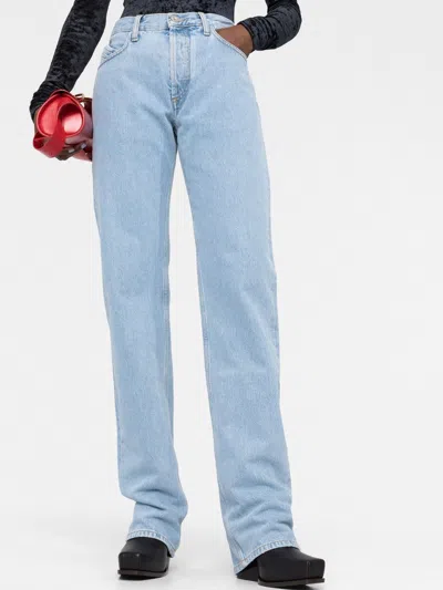 Attico Straight-leg Boyfriend Jeans In Blue