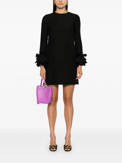 Valentino Crepe Couture Dress In Black