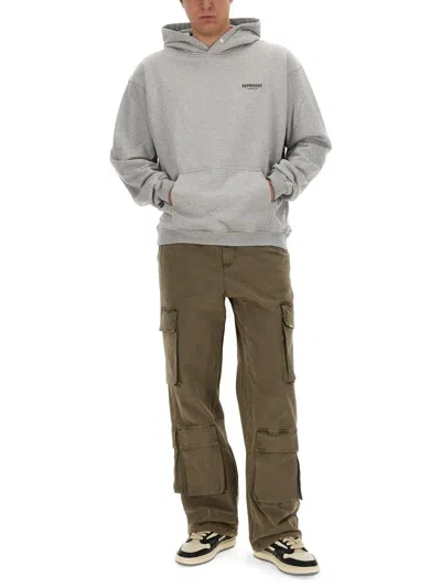 Represent Man Sweatshirt Grey Size M Cotton In Grey