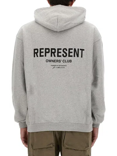 Represent Man Sweatshirt Grey Size M Cotton In Grey