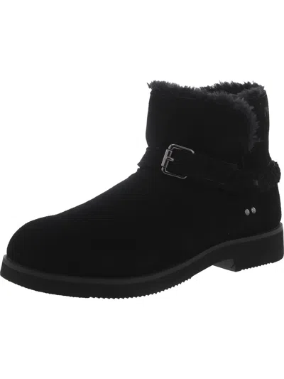 Style & Co Womens Suede Buckle Shearling Boots In Black