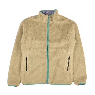 John Elliott Nwt  Tan Abstract Reversible Polar Fleece Jacket In Beige