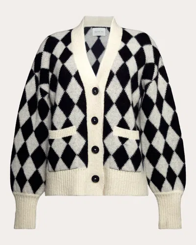 Eleven Six Women's Charly Jacquard-knit Alpaca-blend Cardigan In Ivory/black